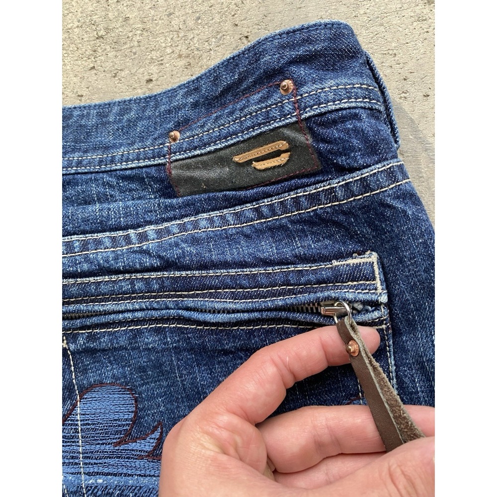 Vintage Y2K Diesel Industry Bootcut Denim Jeans EMBROIDERED Logo StreetwearFaded - Picture 4 of 13